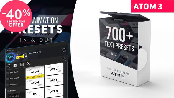 AE扩展-700种文字标题动画预设 Text Presets for Atom AE扩展-第1张