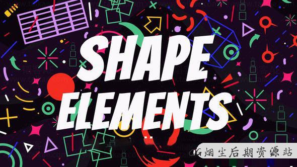 AE模板-设计师必备动态可编辑运动图形元素 Shape Elements