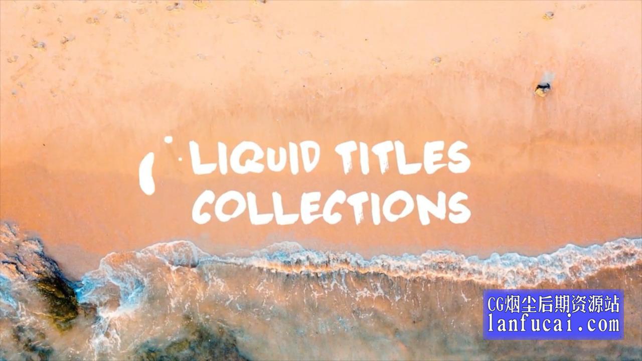 fcpx插件 10组卡通可爱水主题标题动画模板 Liquid Titles Collection