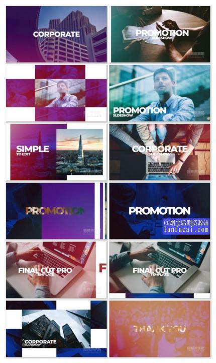 fcpx主题模板 简洁商务公司形象展示宣传片片头 Clean Corporate