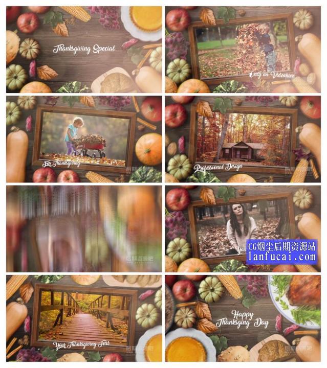 fcpx插件 感恩节美食推广图文展示片头模板 Thanksgiving Special Promo