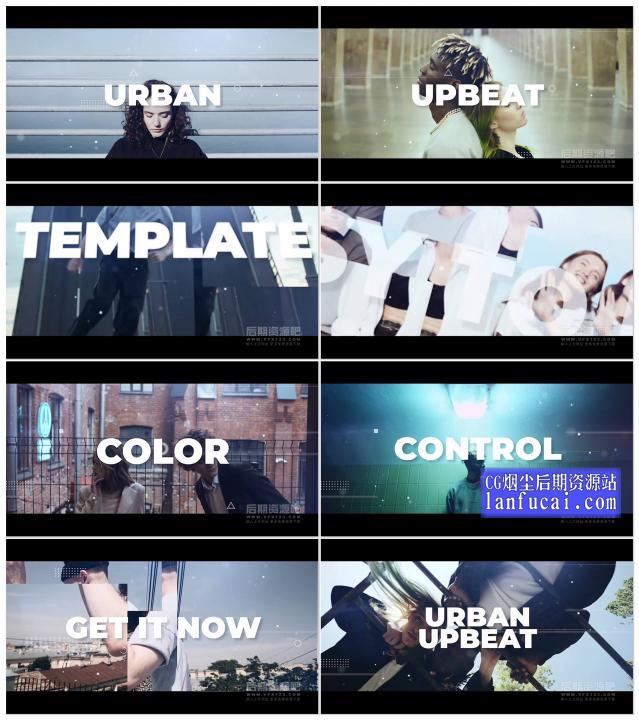 fcpx插件 现代都市炫酷节奏感图文视频展示模板 10分镜 Urban Upbeat