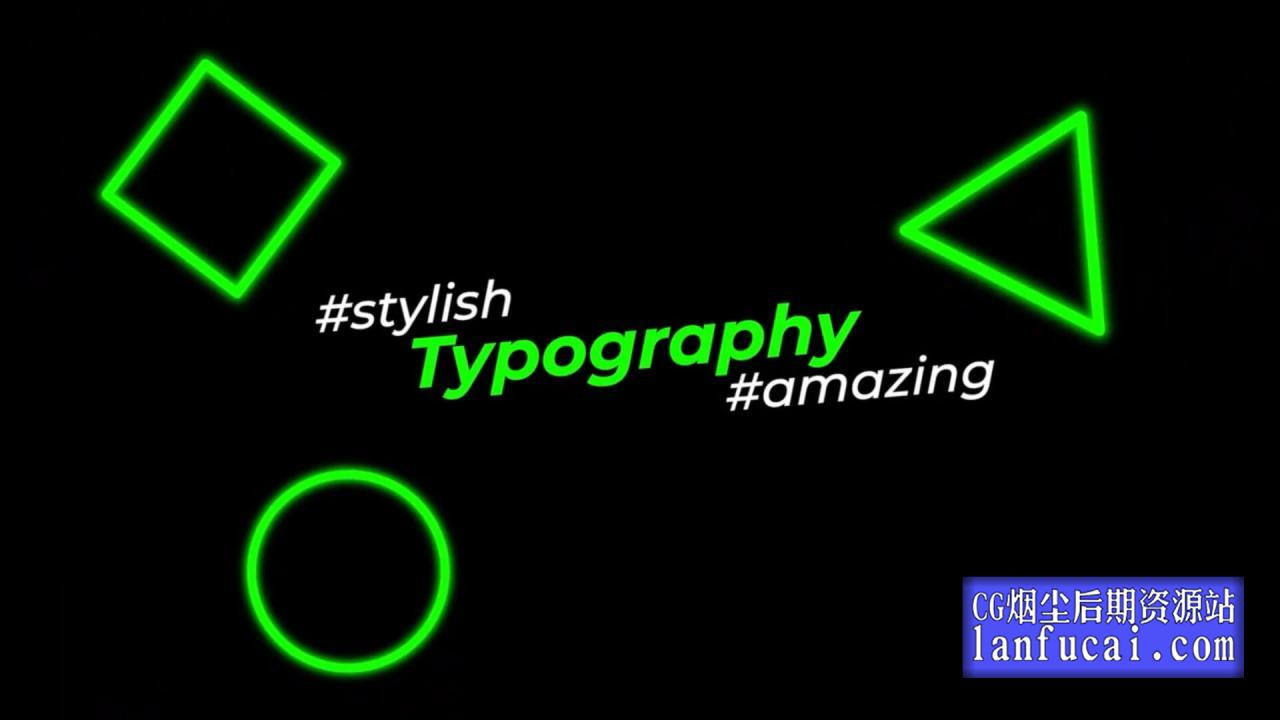 fcpx插件 霓虹等效果装饰图文版式设计动画模板 Typography